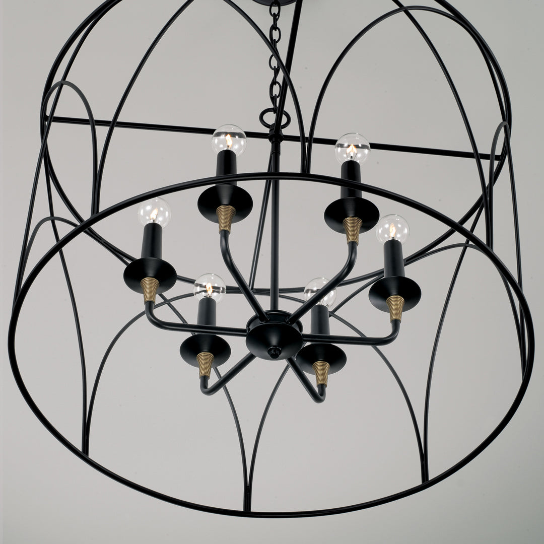 Capital Amara 345661KB Chandelier Light - Matte Black with Brass