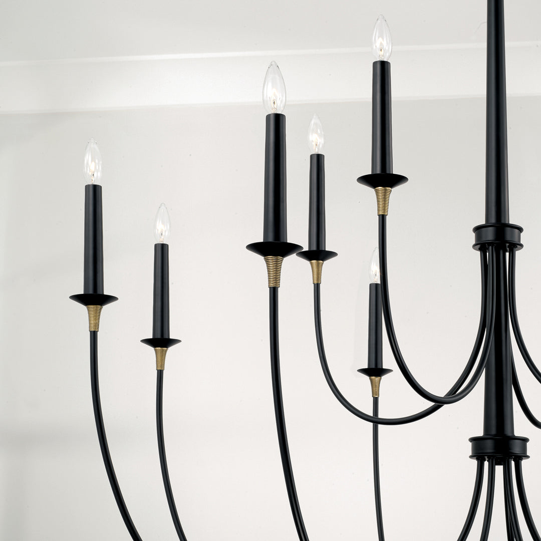 Capital Amara 445601KB Chandelier Light - Matte Black with Brass