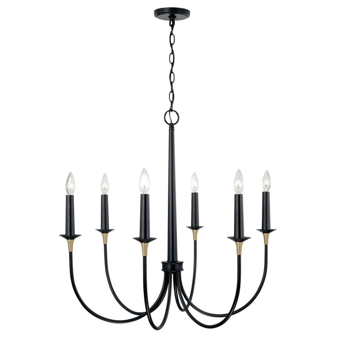 Capital Amara 445661KB Chandelier Light - Matte Black with Brass