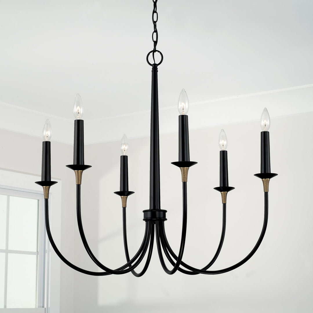 Capital Amara 445661KB Chandelier Light - Matte Black with Brass