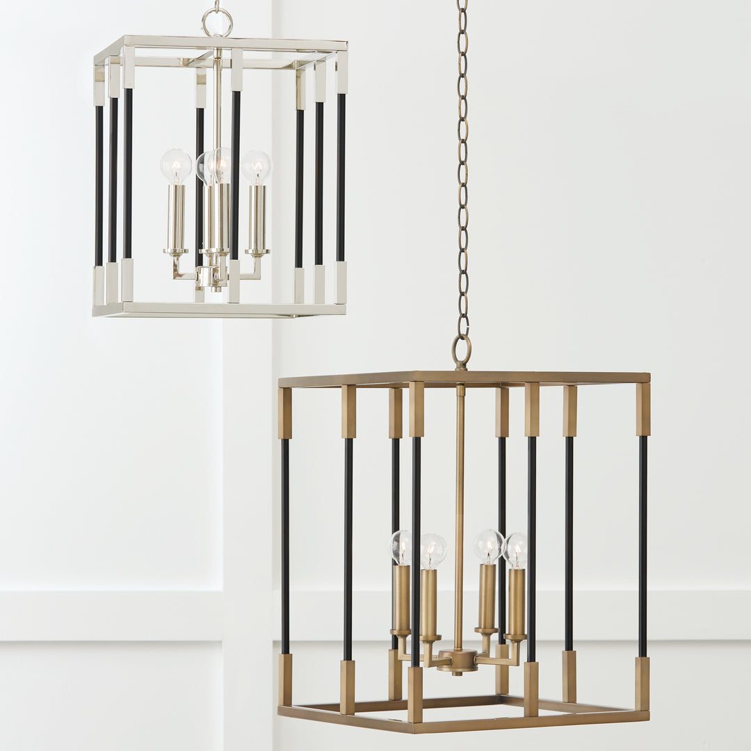 Capital Bleeker 544742AB Pendant Light - Aged Brass and Black