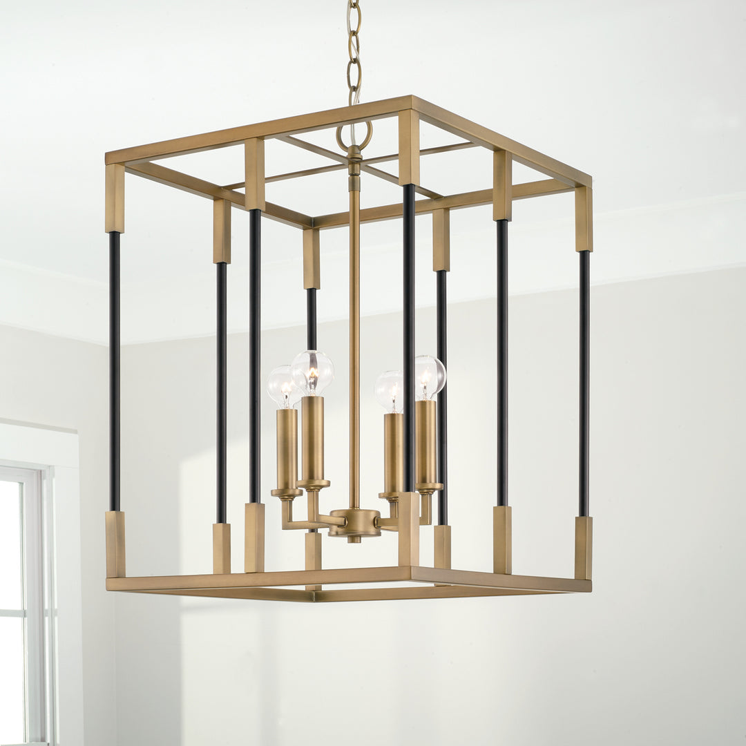 Capital Bleeker 544742AB Pendant Light - Aged Brass and Black