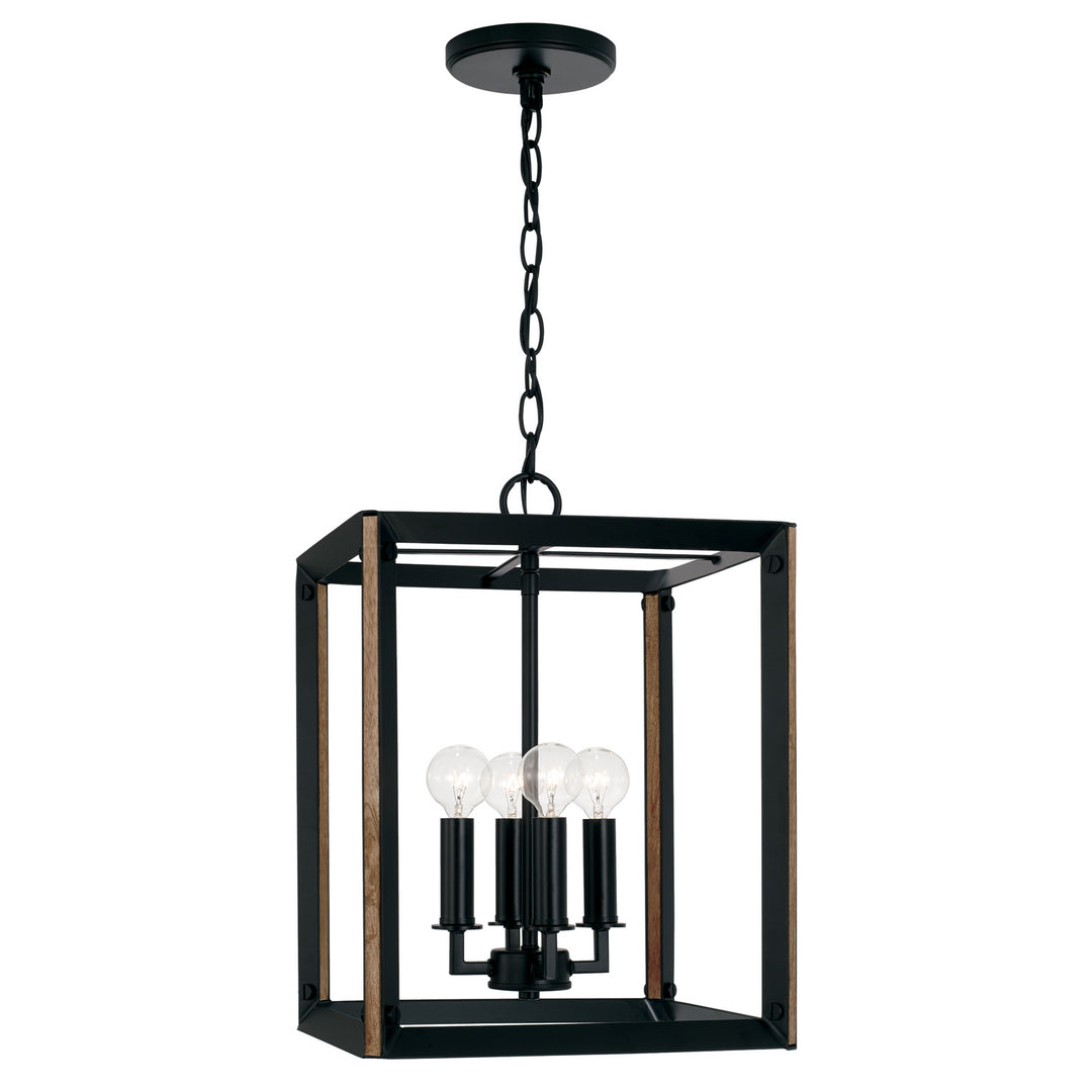 Capital Rowe 545441KD Pendant Light - Matte Black and Brown Wood