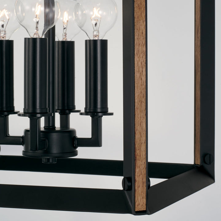 Capital Rowe 545441KD Pendant Light - Matte Black and Brown Wood