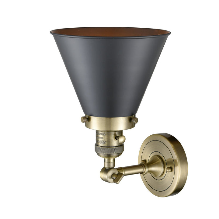 Innovations Franklin Restoration 203SW-AB-M13-BK Wall Sconce Light - Antique Brass