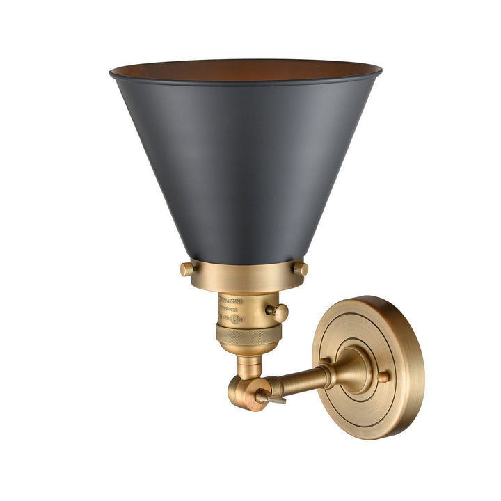 Innovations Franklin Restoration 203SW-BB-M13-BK Wall Sconce Light - Brushed Brass