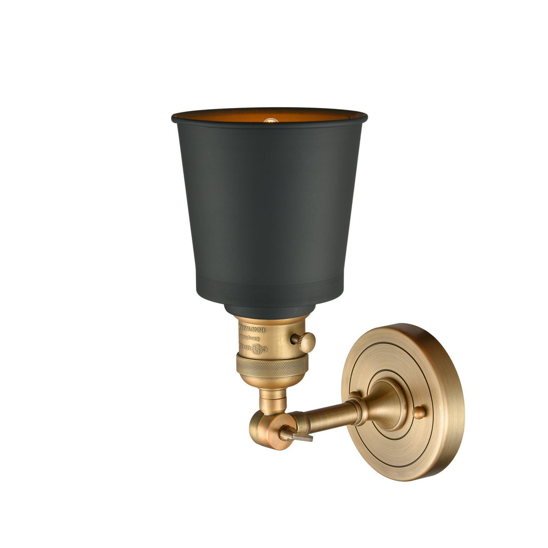 Innovations Franklin Restoration 203SW-BB-M9-BK Wall Sconce Light - Brushed Brass