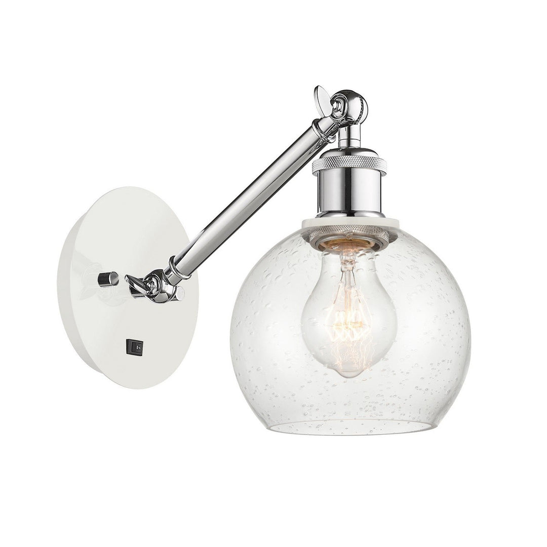 Innovations Ballston 317-1W-WPC-G124-6 Wall Sconce Light - White and Polished Chrome