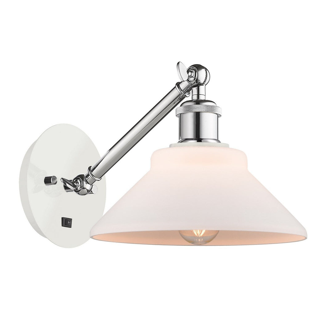 Innovations Ballston 317-1W-WPC-G131 Wall Sconce Light - White and Polished Chrome