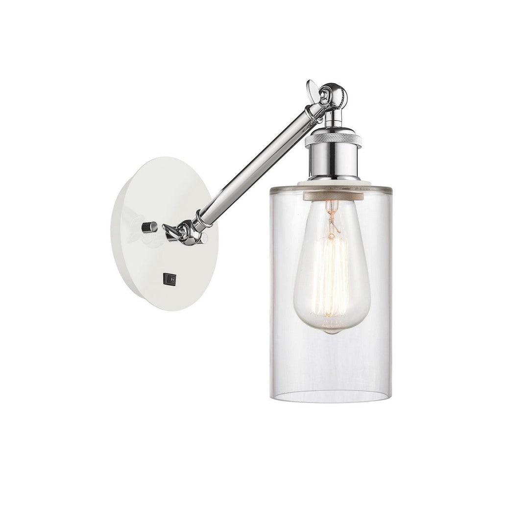 Innovations Ballston 317-1W-WPC-G802 Wall Sconce Light - White and Polished Chrome