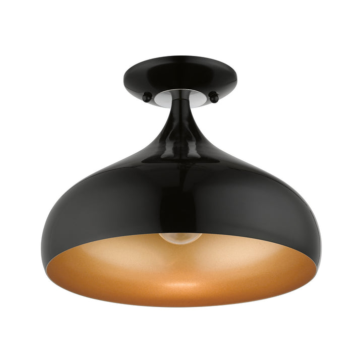 Livex Amador 41050-68 Ceiling Light - Shiny Black w/ Polished Chromes