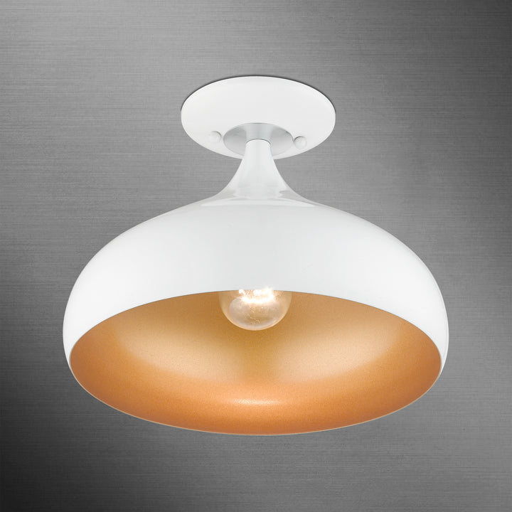 Livex Amador 41050-69 Ceiling Light - Shiny White w/ Polished Chromes