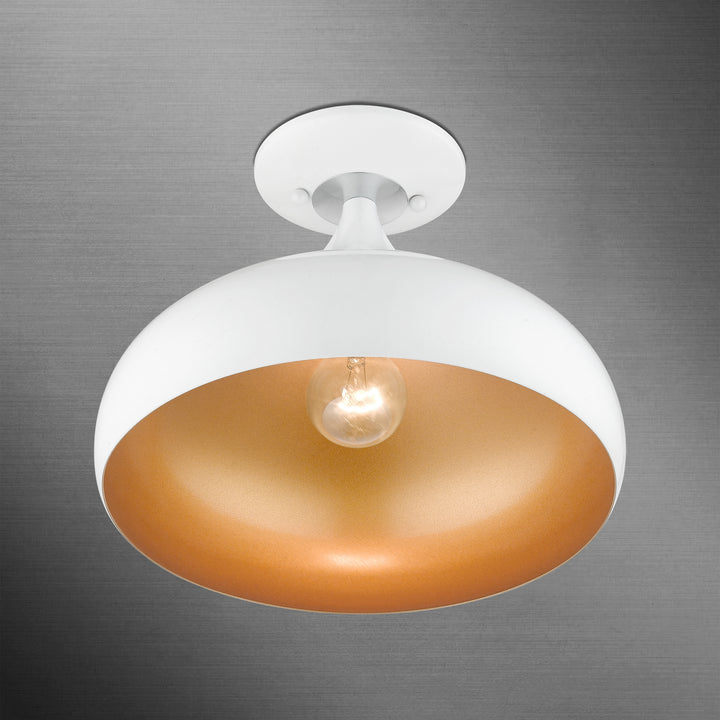 Livex Amador 41050-69 Ceiling Light - Shiny White w/ Polished Chromes