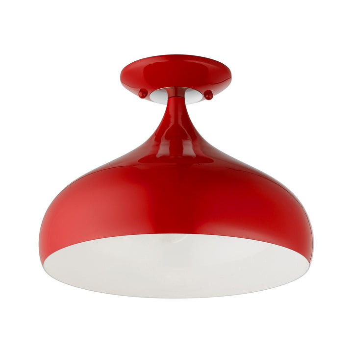 Livex Amador 41050-72 Ceiling Light - Shiny Red w/ Polished Chromes