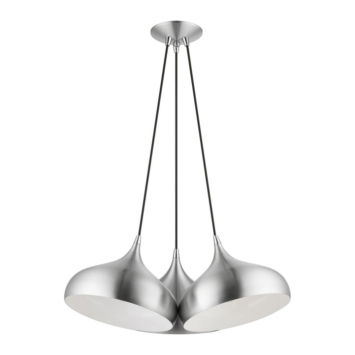 Livex Amador 41053-66 Pendant Light - Brushed Aluminum w/ Polished Chromes