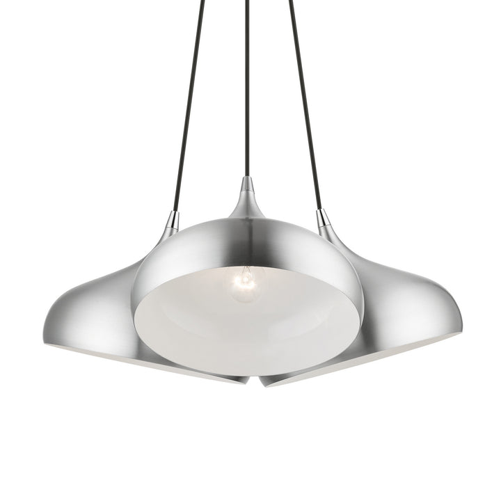 Livex Amador 41053-66 Pendant Light - Brushed Aluminum w/ Polished Chromes