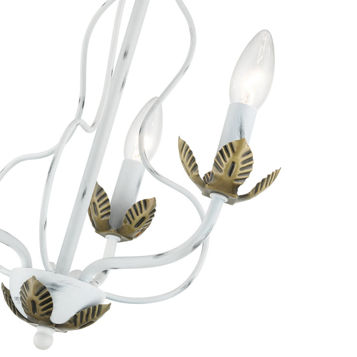 Livex Katarina 42903-60 Chandelier Light - Antique White w/ Antique Brasss