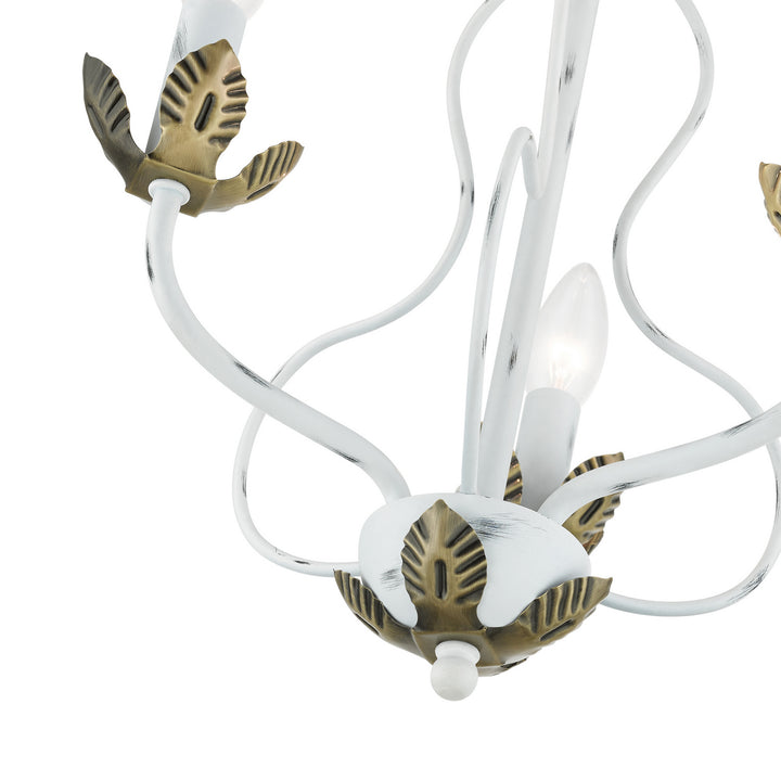 Livex Katarina 42903-60 Chandelier Light - Antique White w/ Antique Brasss