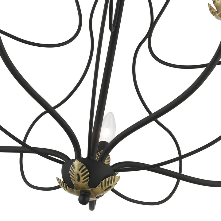 Livex Katarina 42905-04 Chandelier Light - Black w/ Antique Brasss