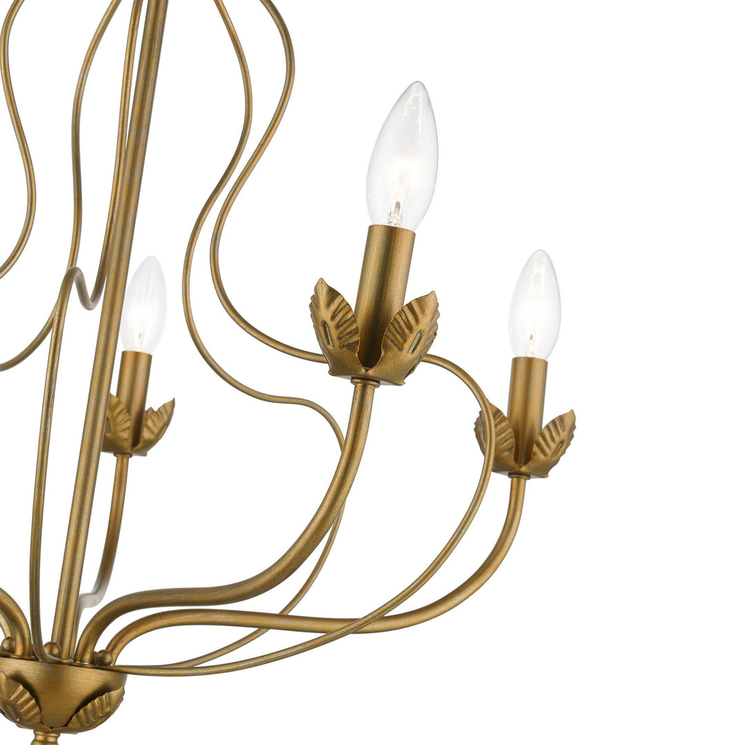 Livex Katarina 42905-48 Chandelier Light - Antique Gold Leaf