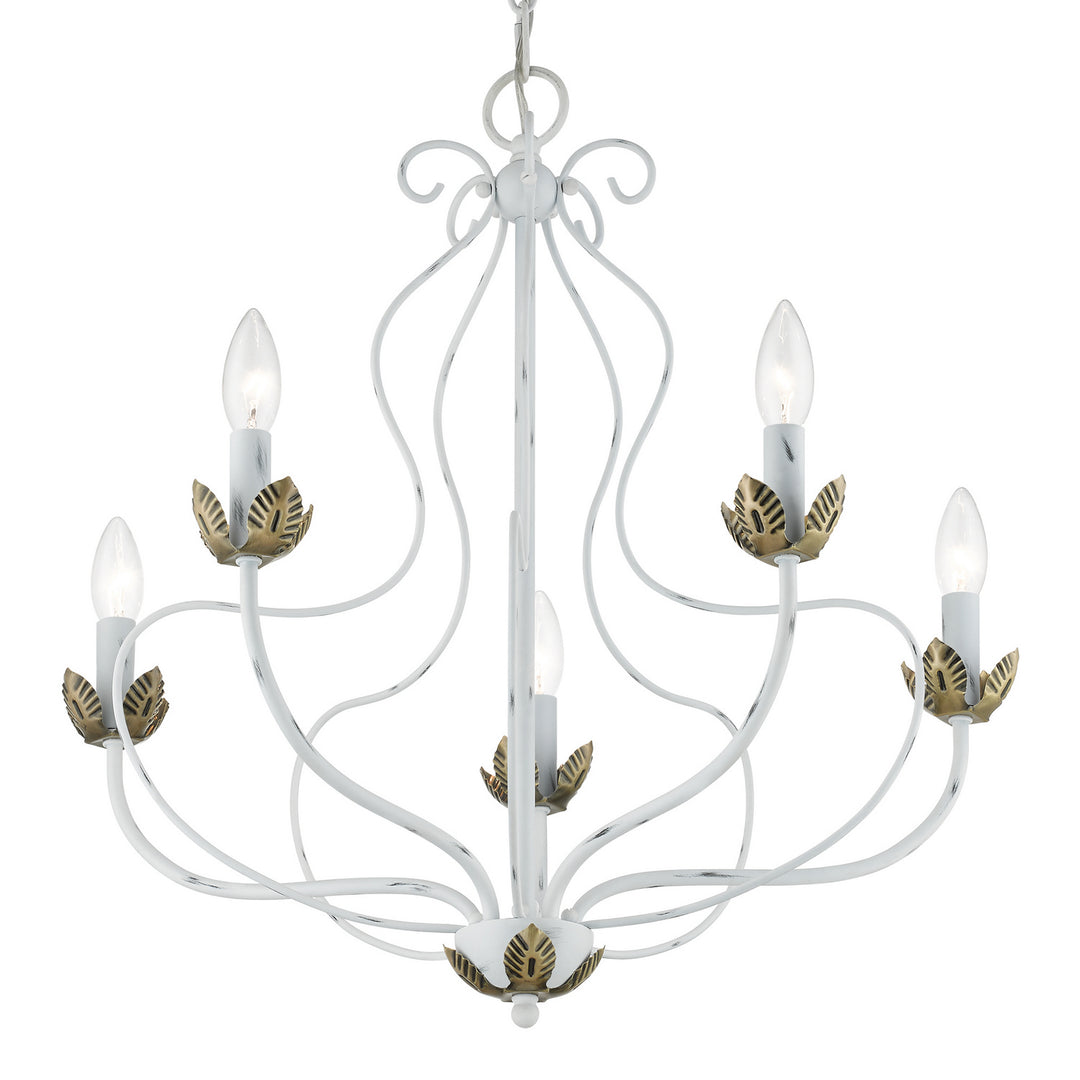 Livex Katarina 42905-60 Chandelier Light - Antique White w/ Antique Brasss
