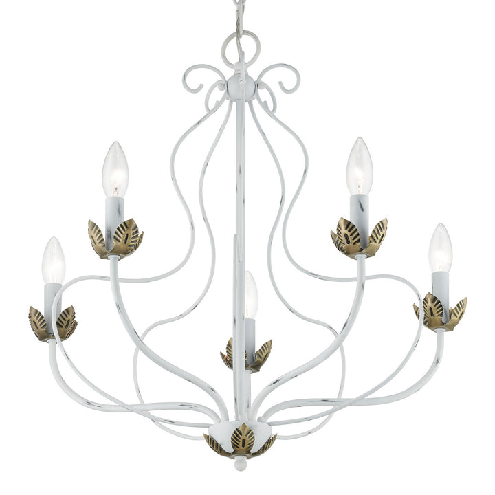 Livex Katarina 42905-60 Chandelier Light - Antique White w/ Antique Brasss