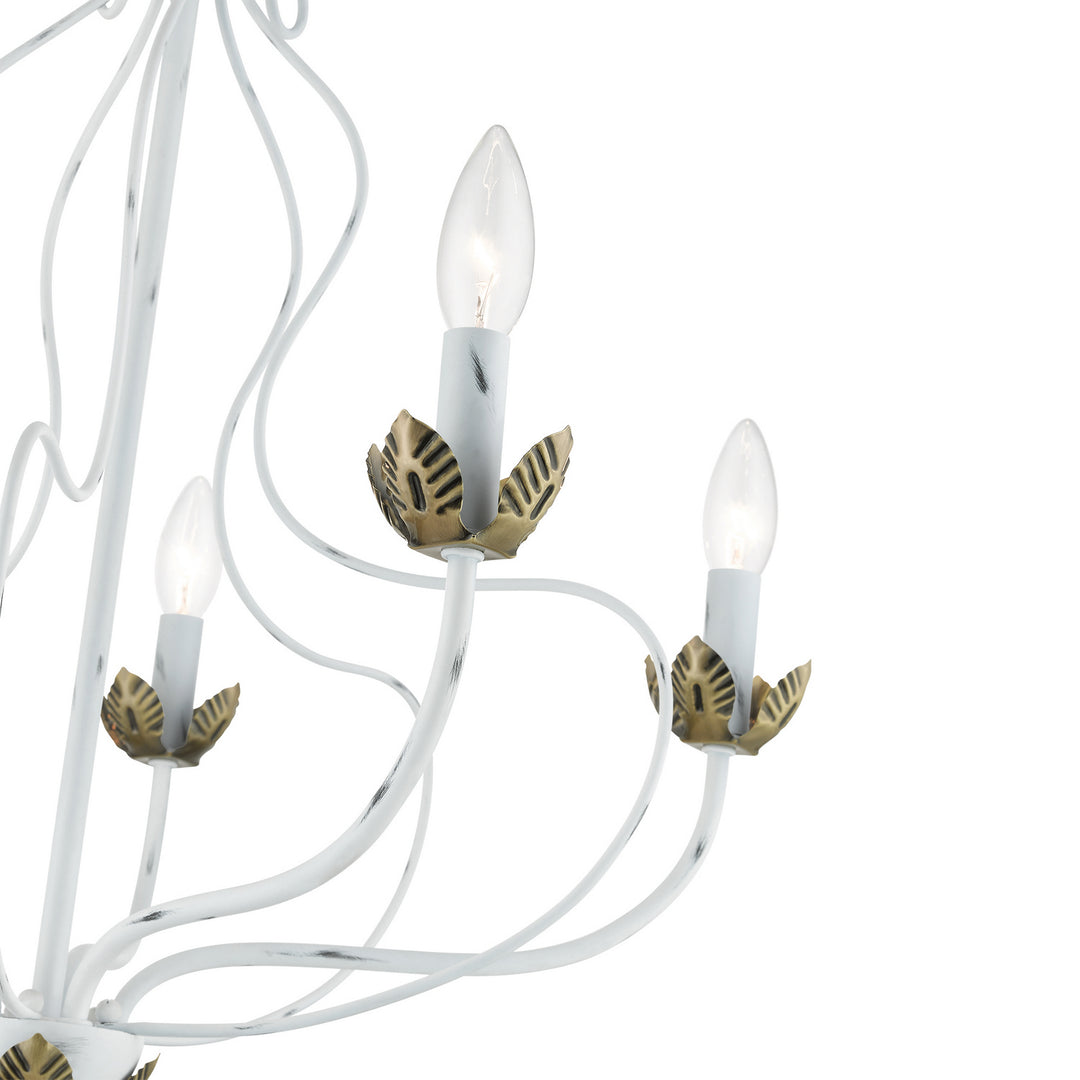 Livex Katarina 42905-60 Chandelier Light - Antique White w/ Antique Brasss