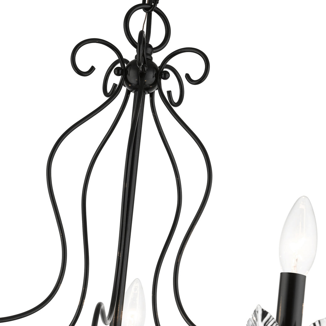 Livex Katarina 42905-68 Chandelier Light - Shiny Black w/ Polished Chromes
