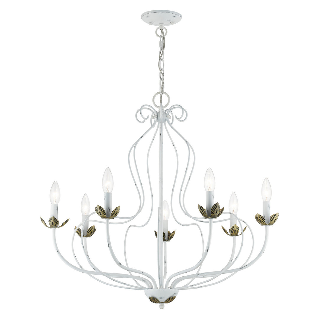 Livex Katarina 42907-60 Chandelier Light - Antique White w/ Antique Brasss
