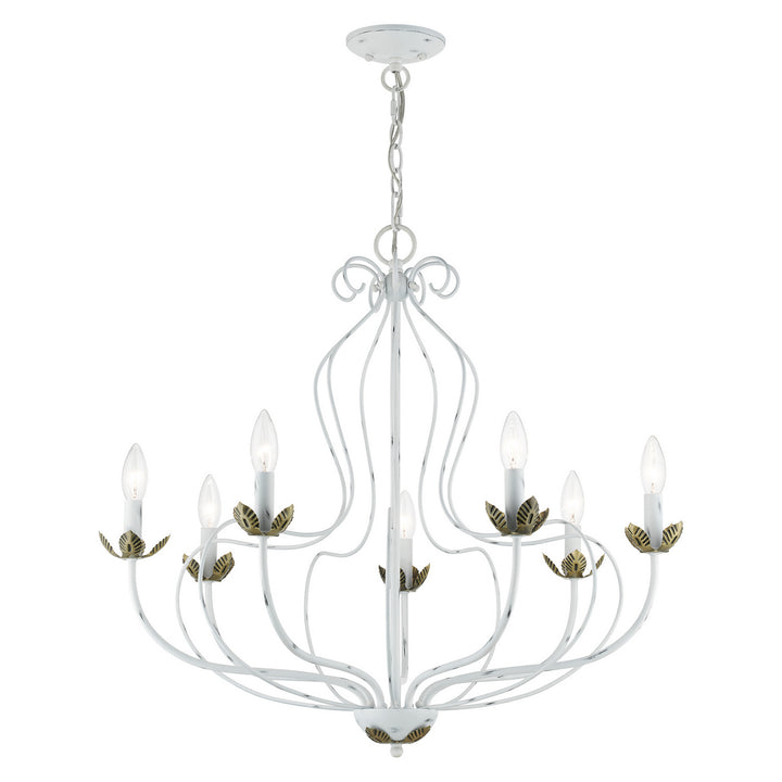 Livex Katarina 42907-60 Chandelier Light - Antique White w/ Antique Brasss