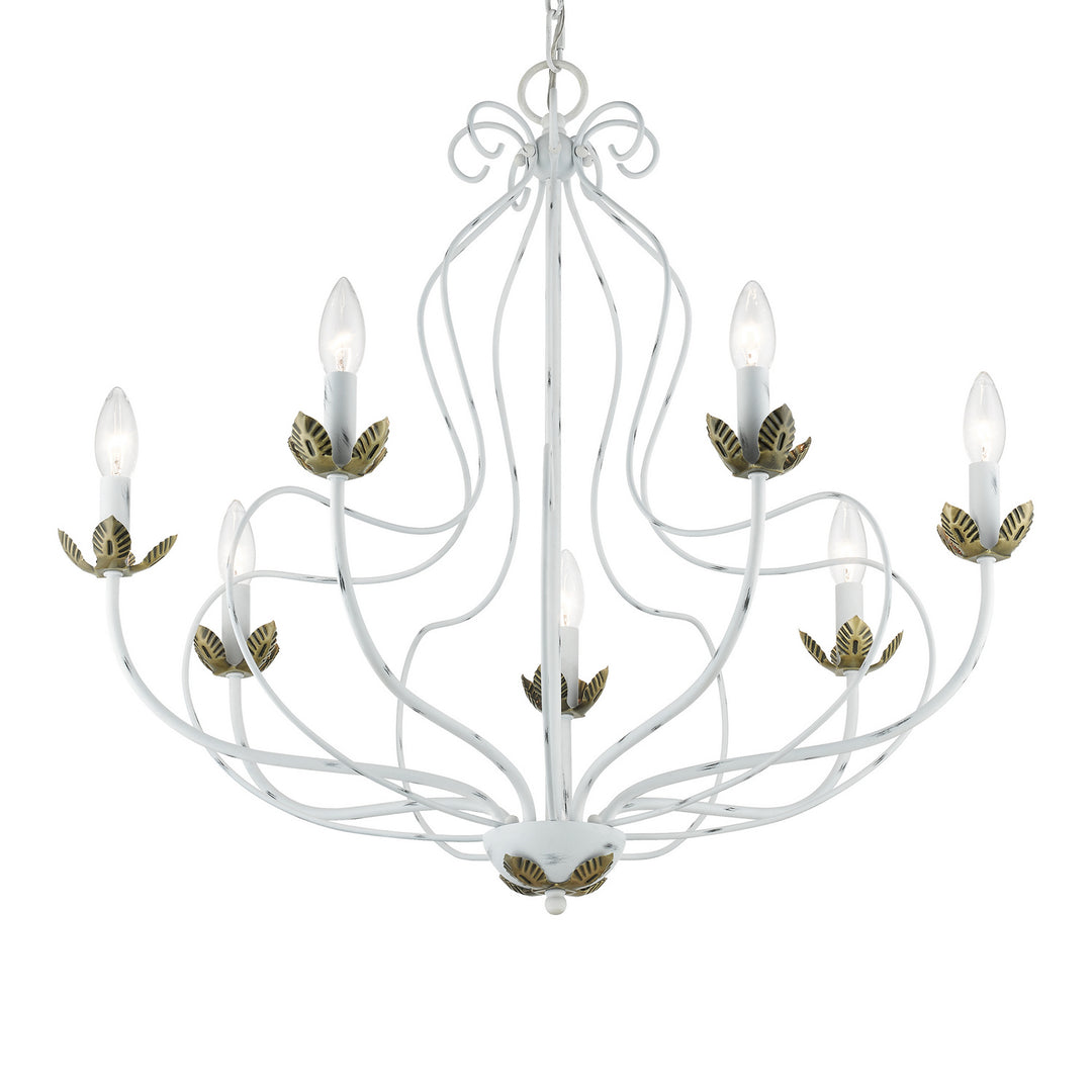 Livex Katarina 42907-60 Chandelier Light - Antique White w/ Antique Brasss