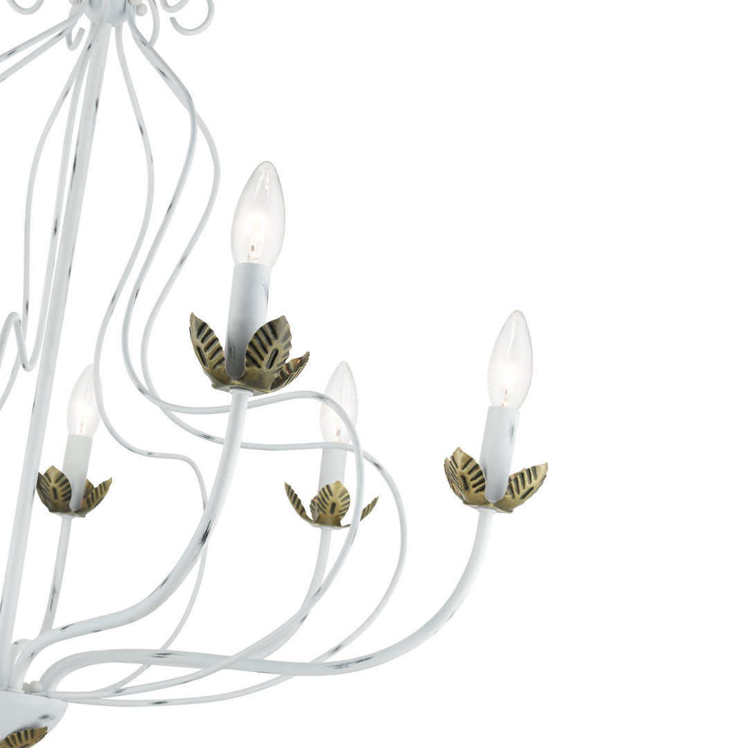 Livex Katarina 42907-60 Chandelier Light - Antique White w/ Antique Brasss