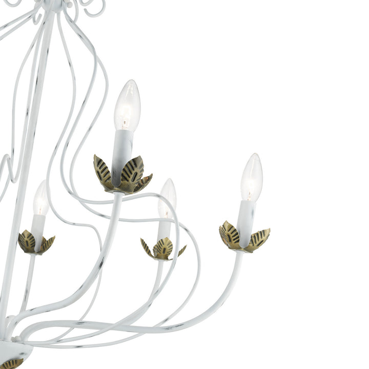 Livex Katarina 42907-60 Chandelier Light - Antique White w/ Antique Brasss