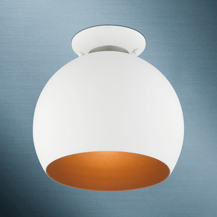 Livex Piedmont 43390-03 Ceiling Light - White w/ Brushed Nickels