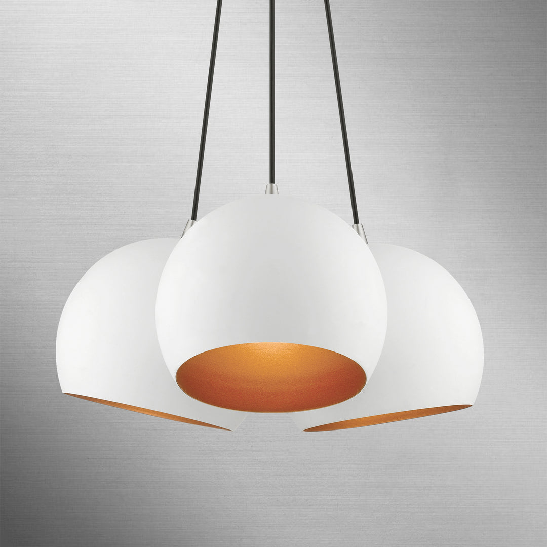 Livex Piedmont 43393-03 Pendant Light - White w/ Brushed Nickels
