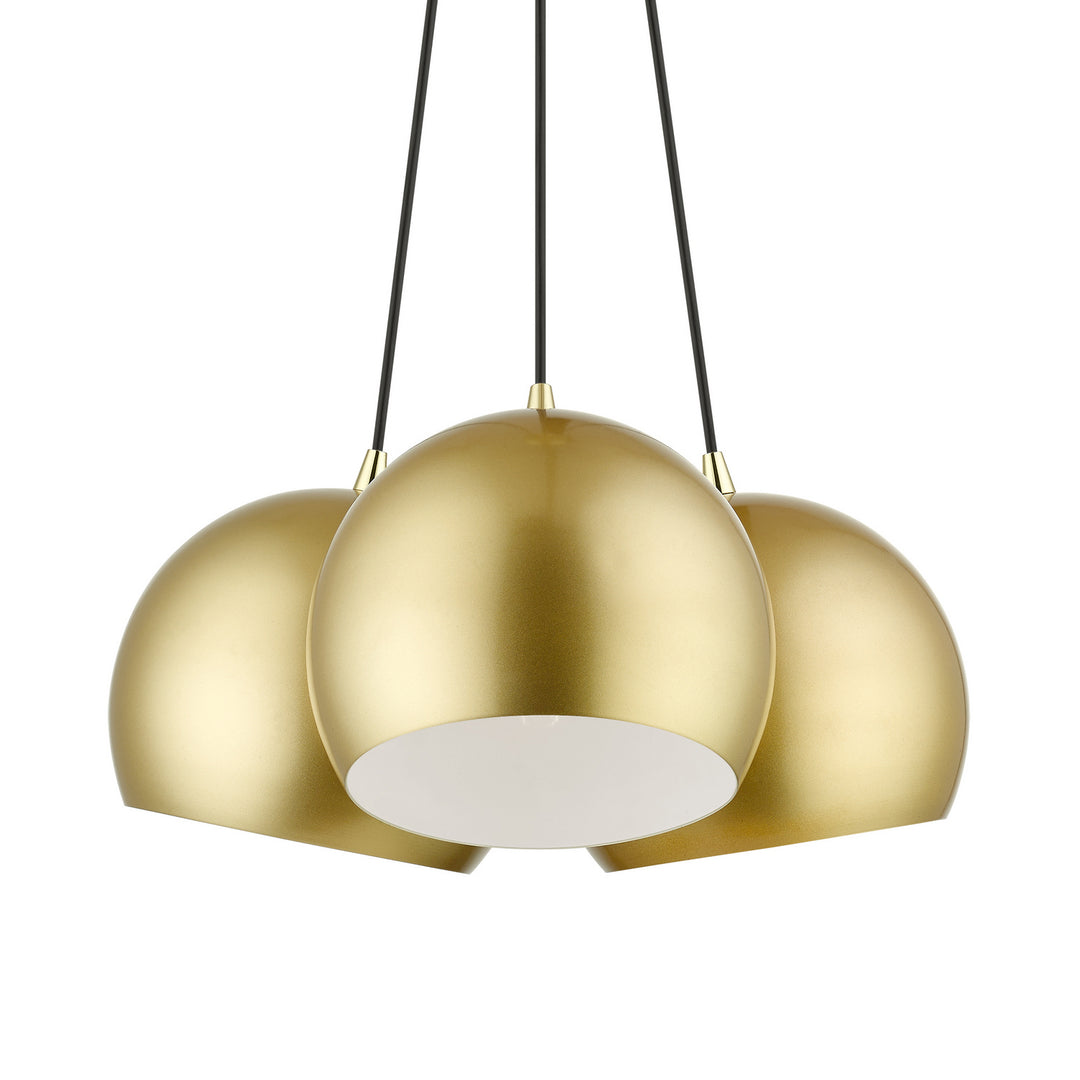 Livex Piedmont 43393-33 Pendant Light - Soft Gold w/ Polished Brasss