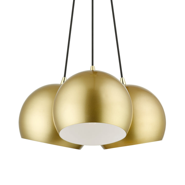 Livex Piedmont 43393-33 Pendant Light - Soft Gold w/ Polished Brasss