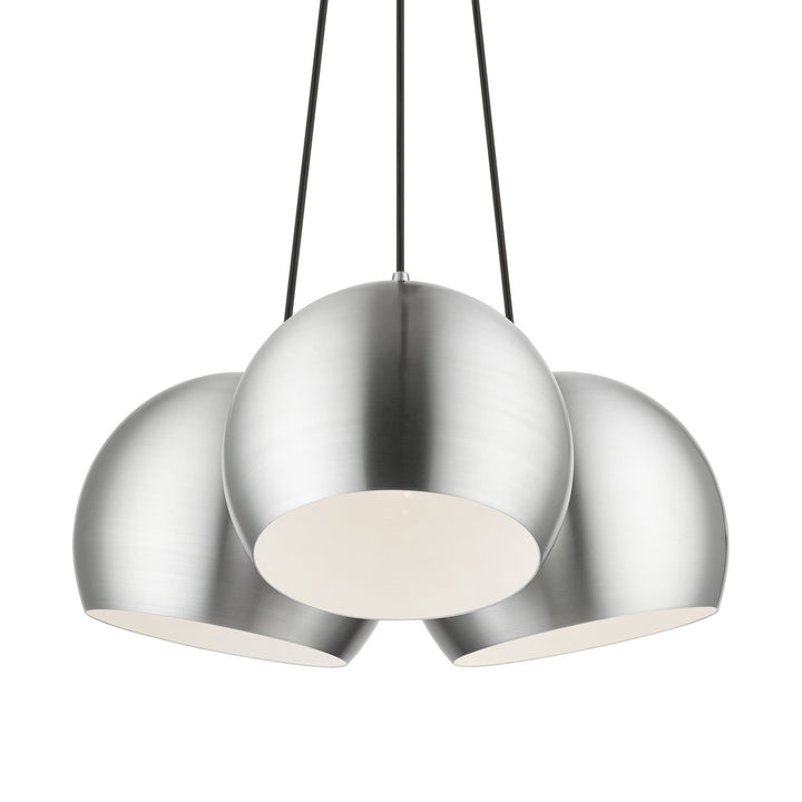 Livex Piedmont 43393-66 Pendant Light - Brushed Aluminum w/ Polished Chromes
