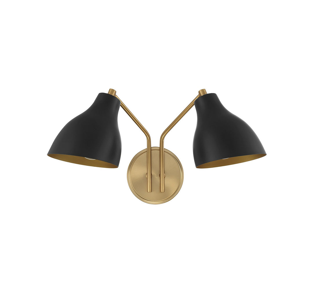 Meridian M90075MBKNB Wall Light - Matte Black with Natural Brass