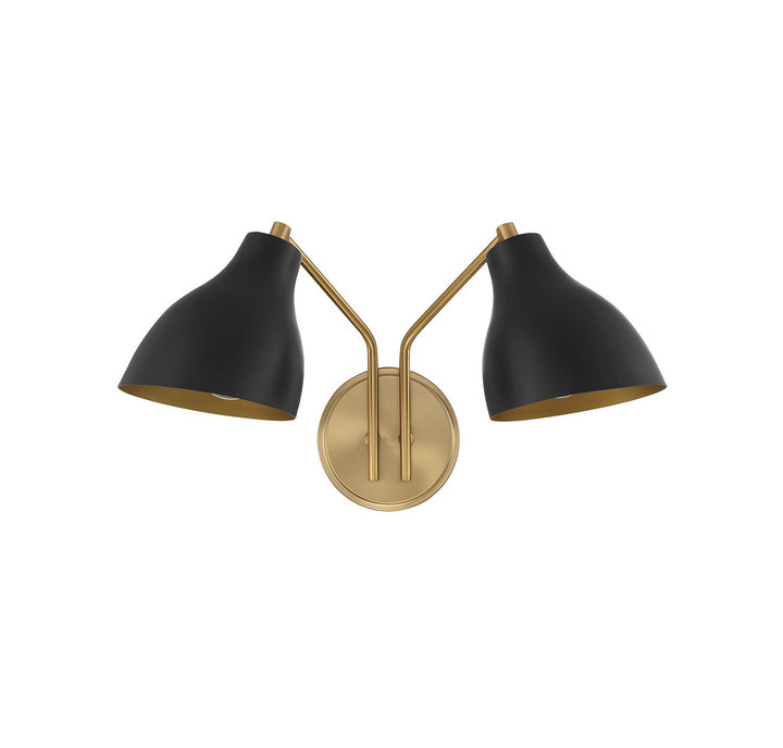 Meridian M90075MBKNB Wall Light - Matte Black with Natural Brass