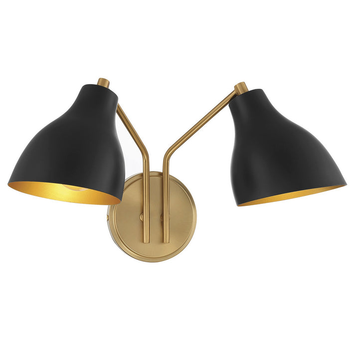 Meridian M90075MBKNB Wall Light - Matte Black with Natural Brass