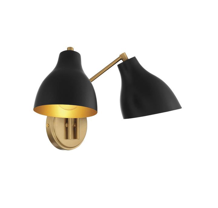 Meridian M90075MBKNB Wall Light - Matte Black with Natural Brass