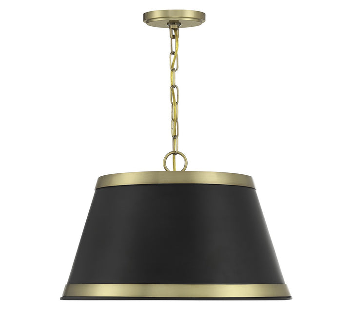 Meridian M7013MBKNB Pendant Light - Matte Black with Natural Brass