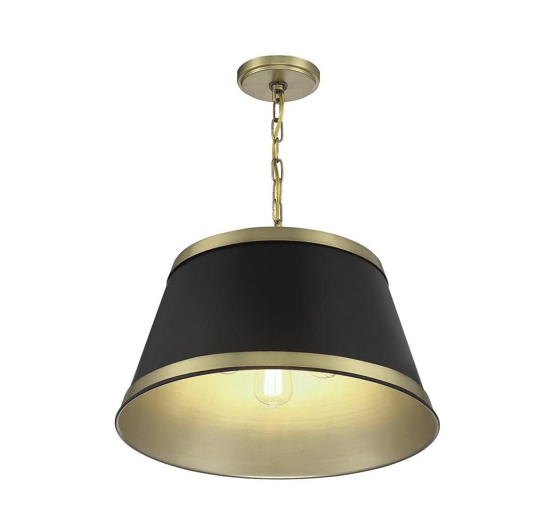 Meridian M7013MBKNB Pendant Light - Matte Black with Natural Brass