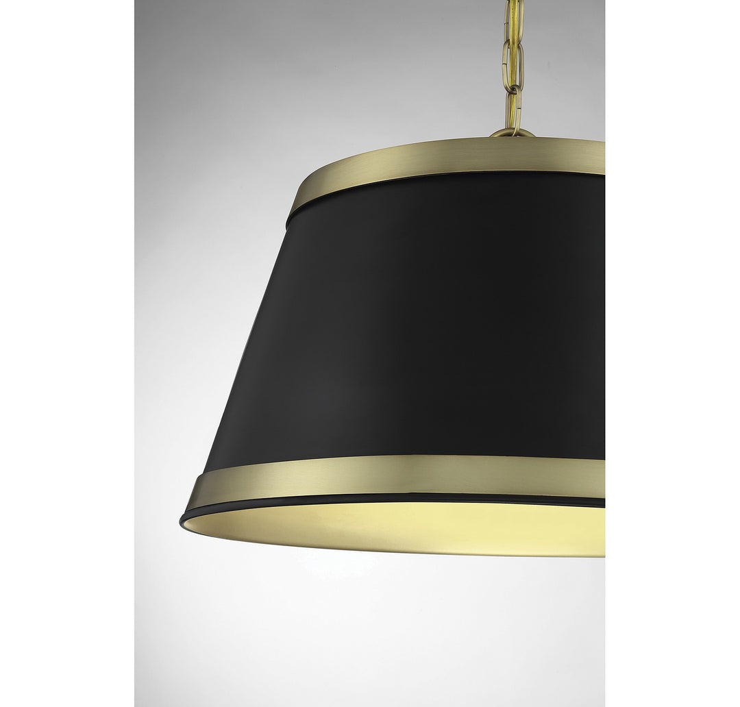 Meridian M7013MBKNB Pendant Light - Matte Black with Natural Brass