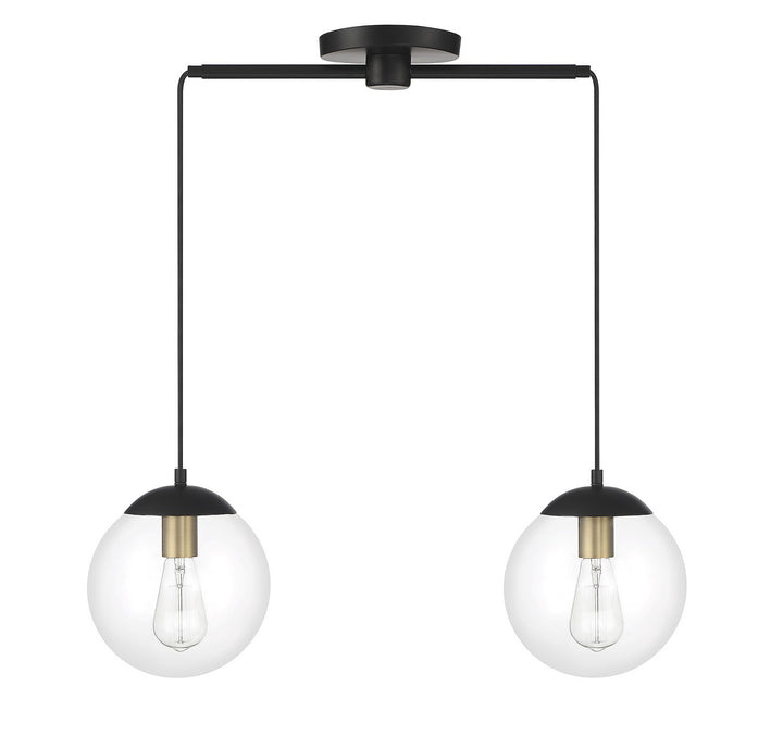 Meridian M100110MBKNB Pendant Light - Matte Black with Natural Brass