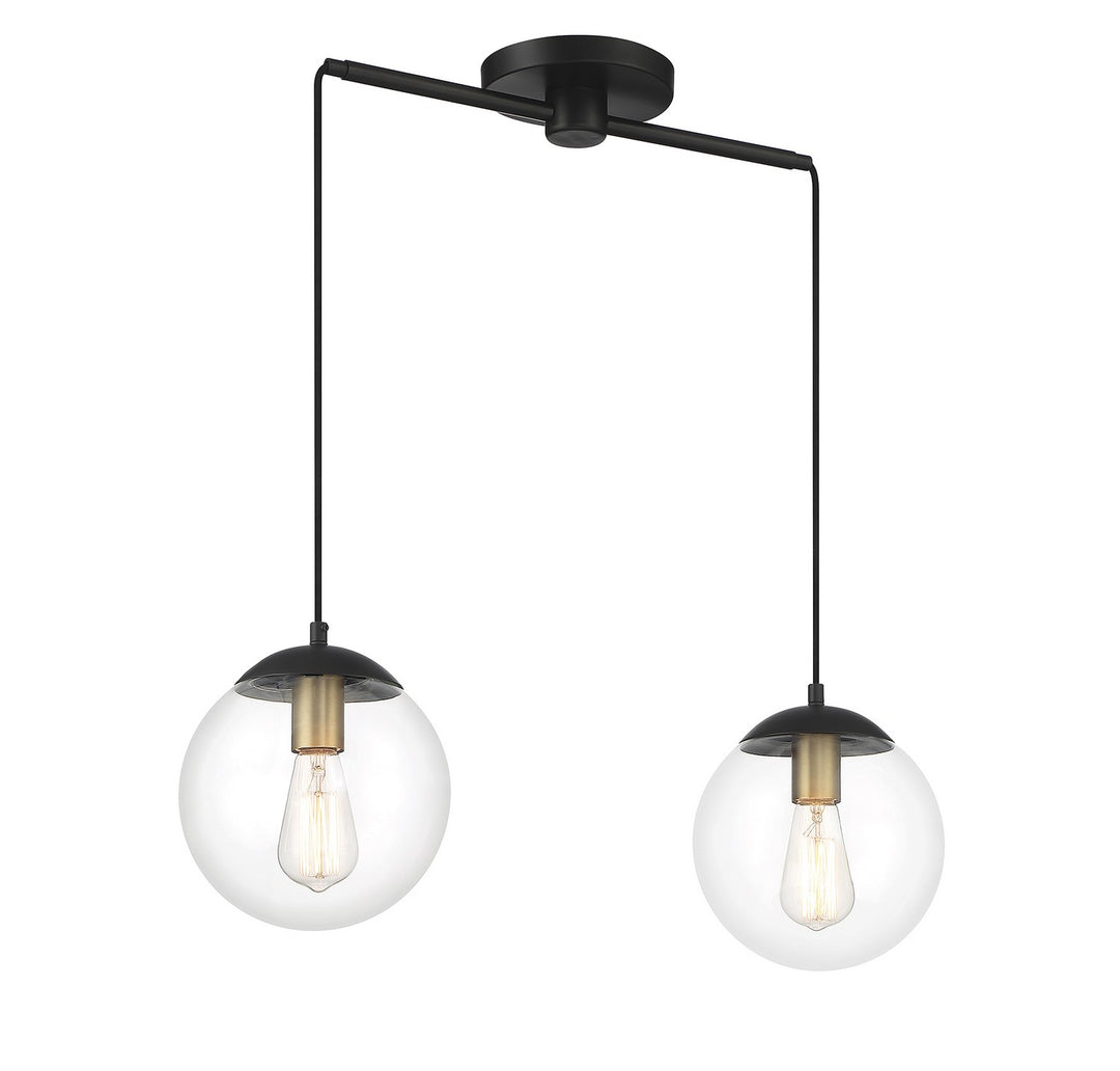 Meridian M100110MBKNB Pendant Light - Matte Black with Natural Brass