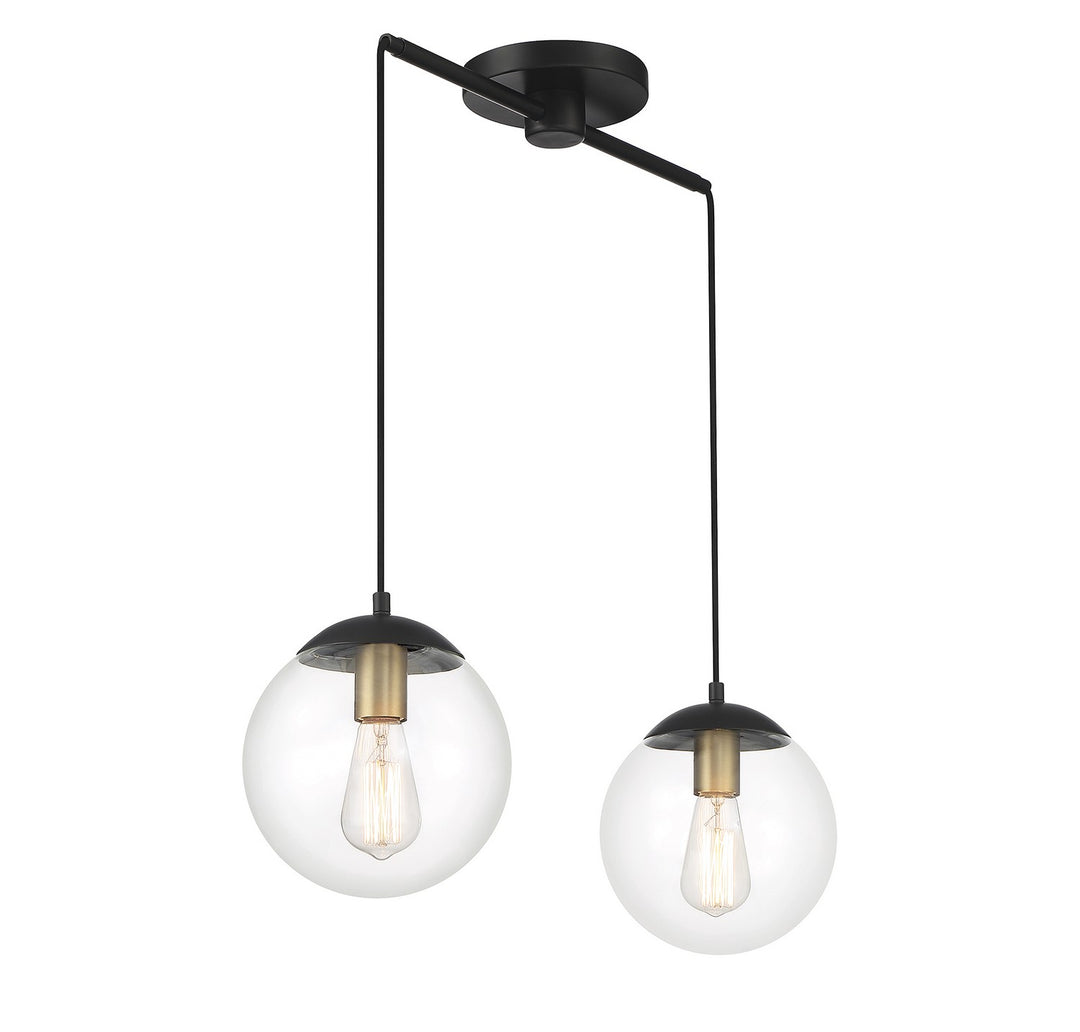 Meridian M100110MBKNB Pendant Light - Matte Black with Natural Brass