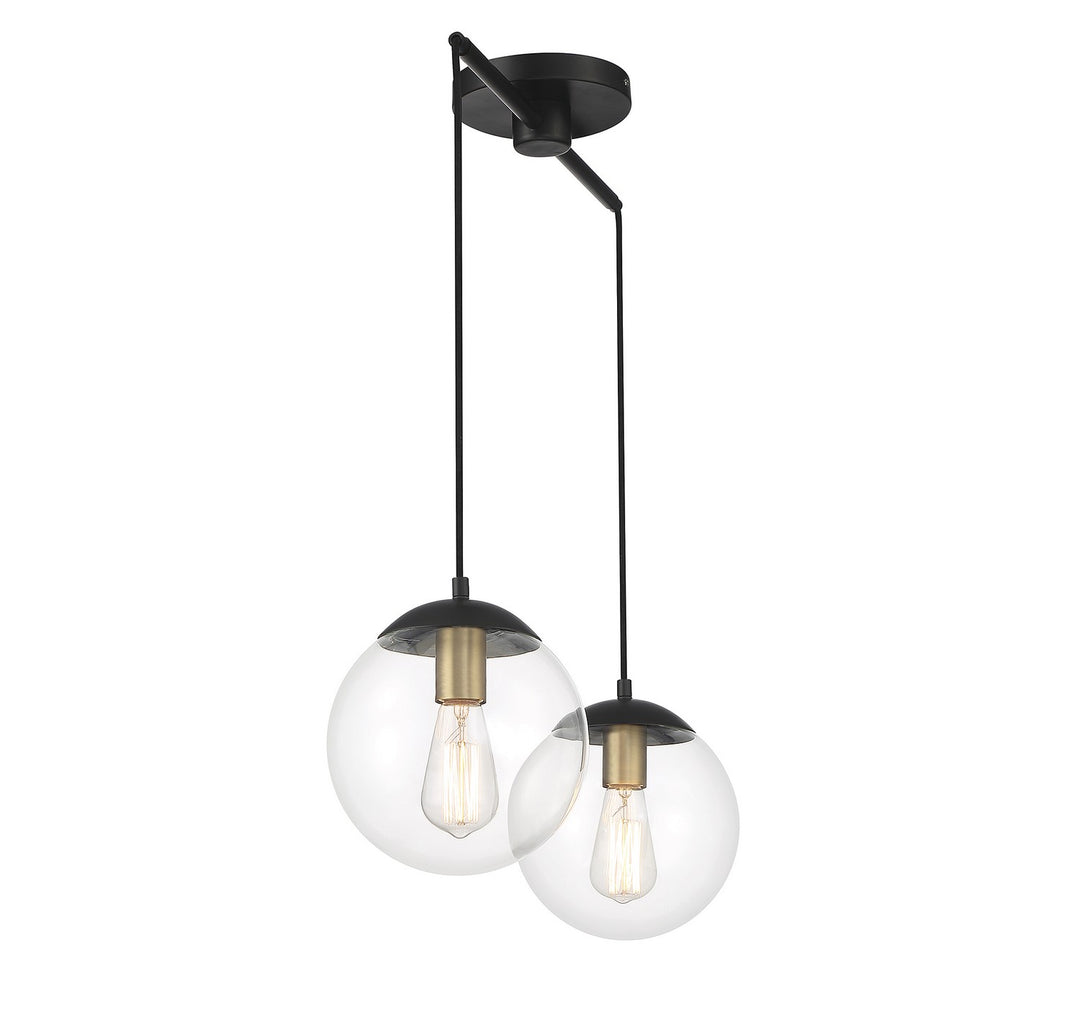 Meridian M100110MBKNB Pendant Light - Matte Black with Natural Brass