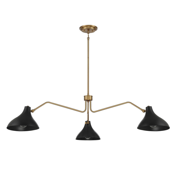 Meridian M7019MBKNB Chandelier Light - Matte Black with Natural Brass